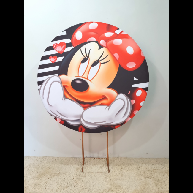 Painel sublimado redondo minnie