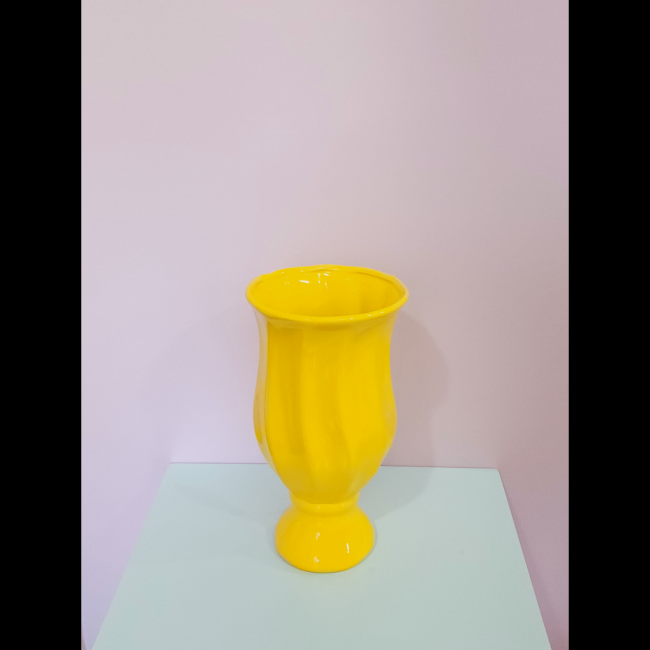 Vaso cerâmica amarelo