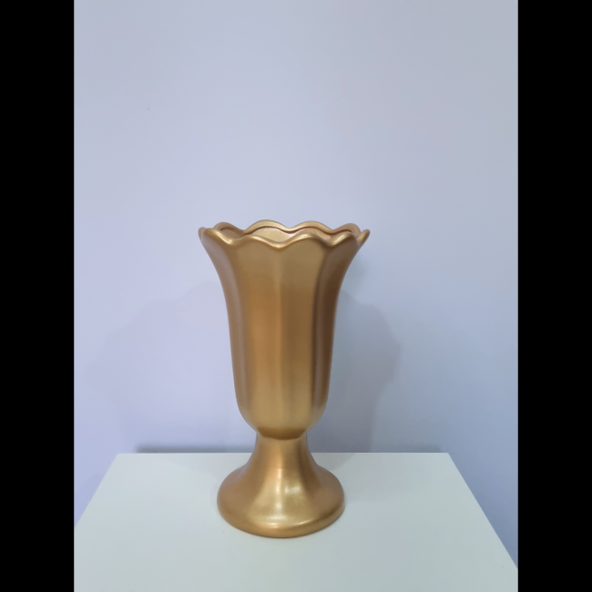 Vaso cerâmica dourado