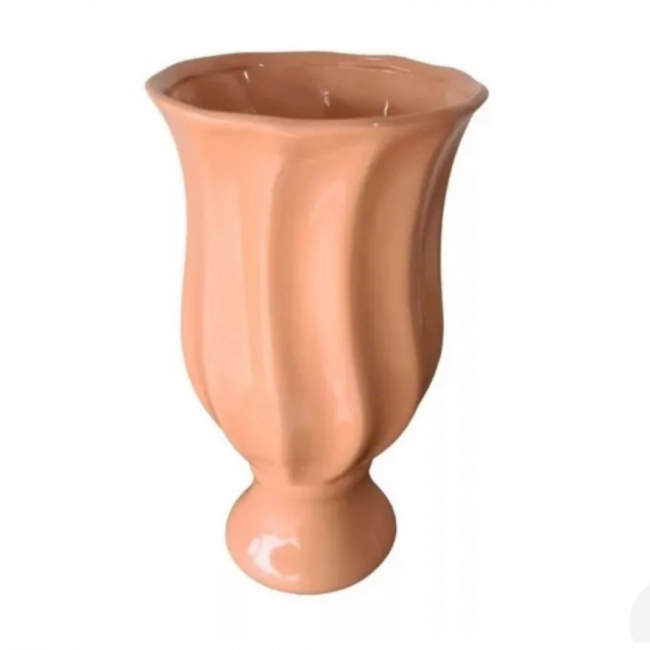 Vaso cerâmica laranja candy