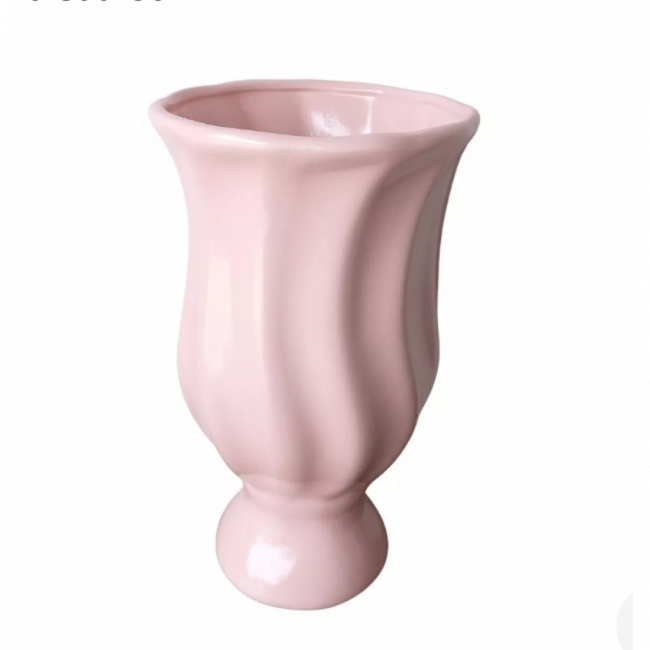 Vaso cerâmica rosa bebe