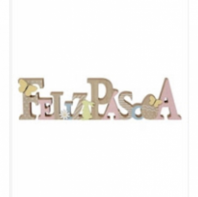 Frase Decorativa em mdf “Feliz Páscoa”