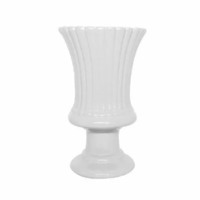 Vaso Espanha, em cerâmica, branco (25,5A x 15D cm)