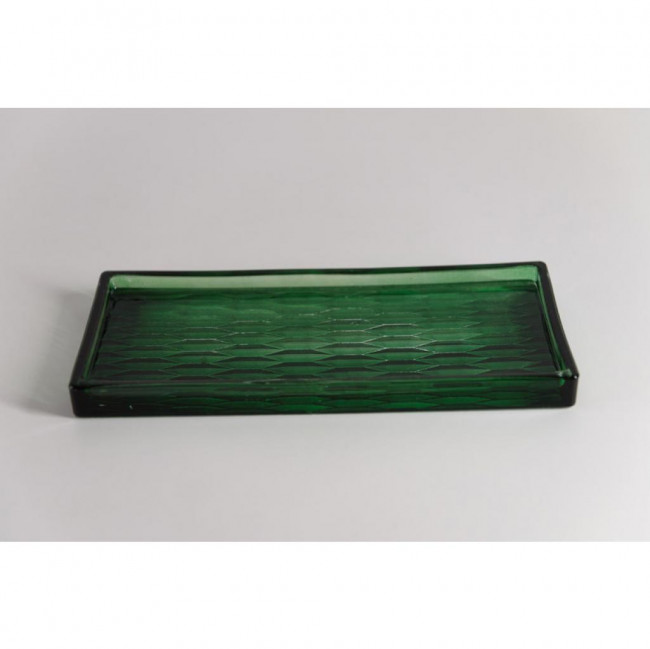 BANDEJA RETANGULAR VIDRO VERDE 25X11,5CM (815)