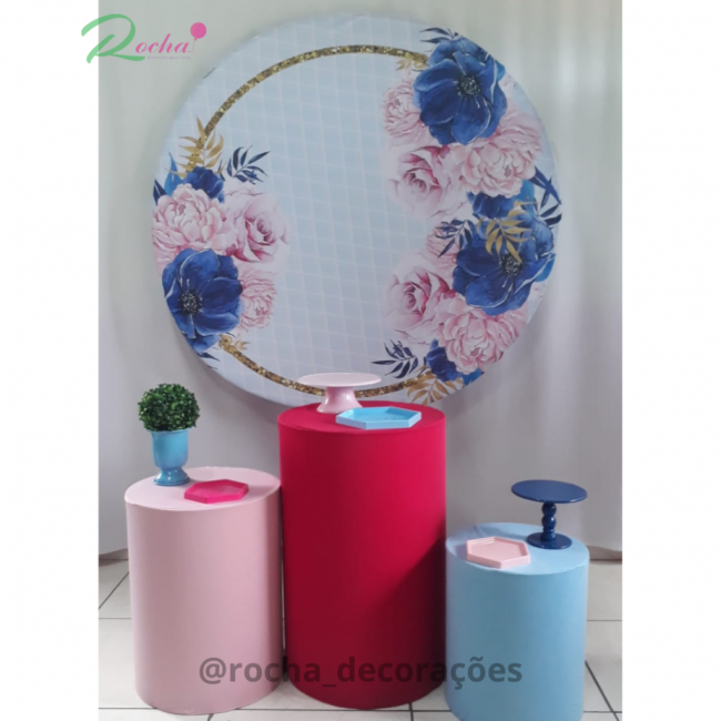 FLORAL ROSA E AZUL - KIT41123