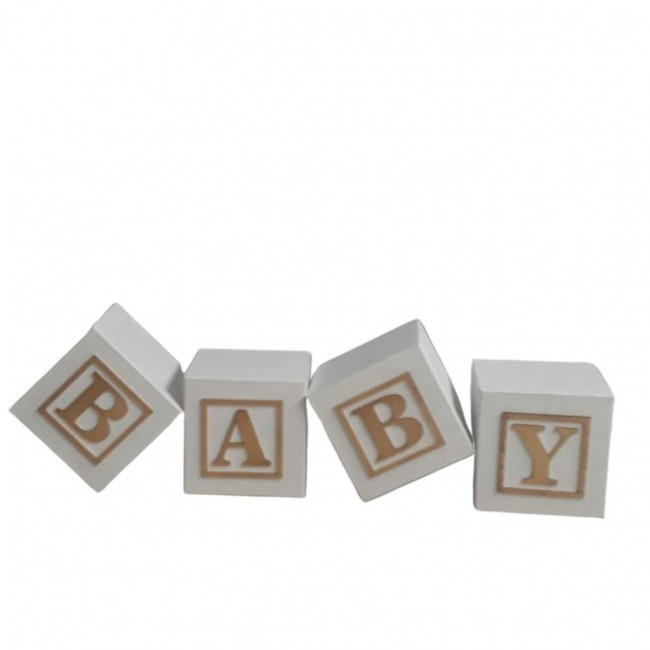 CUBOS BABY BRANCO E DOURADO 0,16 X 0,16 (4 UNIDADES)