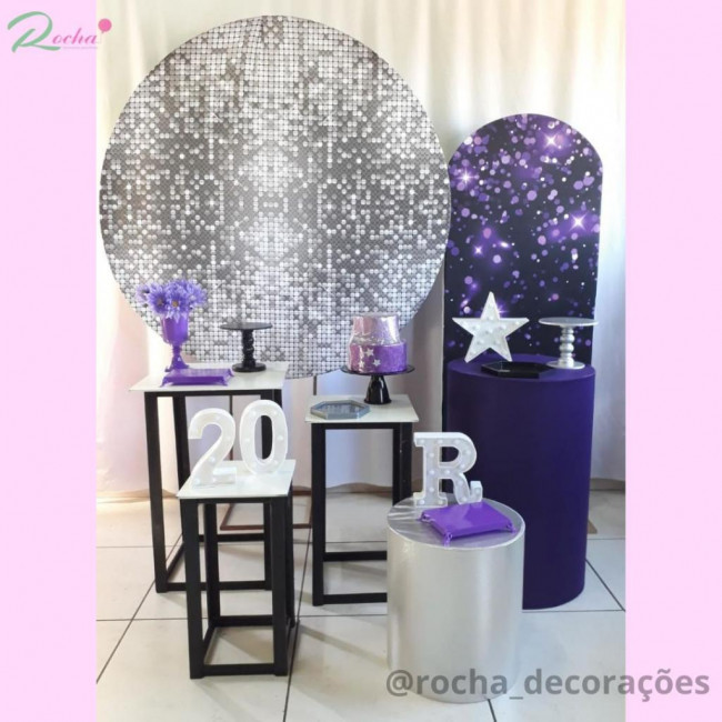 GLITTER ROXO E PRATA - KIT40680.