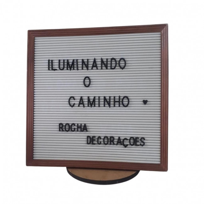 QUADRO LETREIRO ROSE COM SUPORTE