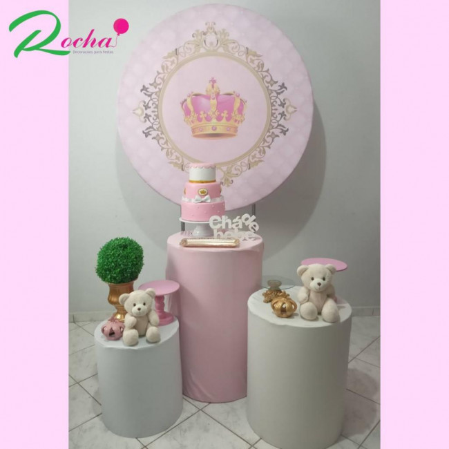 CHÁ DE BEBÊ COROA REALEZA ROSA - KIT40229