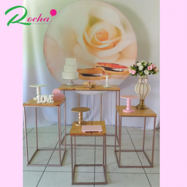 ALIANÇAS ROSA, DOURADO  E BRANCO (KIT40089)