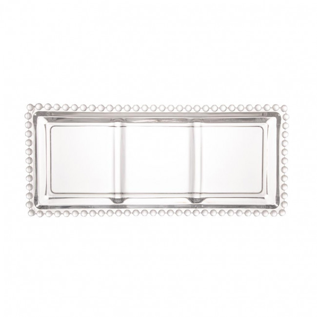 PETISQUEIRA CRISTAL 3 DIVISORIAS PEARL WOLFF 30X13X3CM