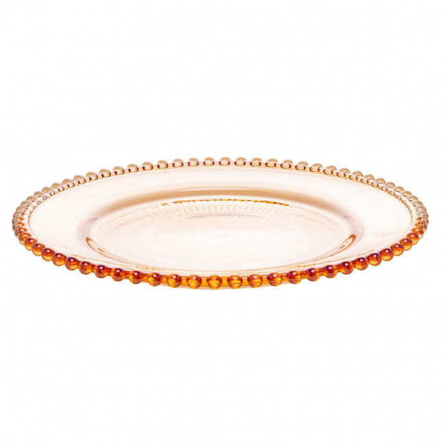 PRATO SOBREMESA CRISTAL AMBAR PEARL WOLFF 20CM