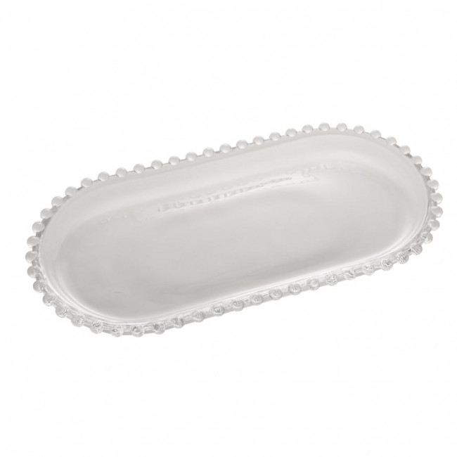 TRAVESSA CRISTAL PEARL OVAL WOLLF 30X15X2CM