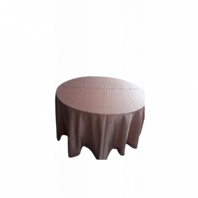 Toalha redonda rosa seco acetinada para tampão de 1,20m (UN)