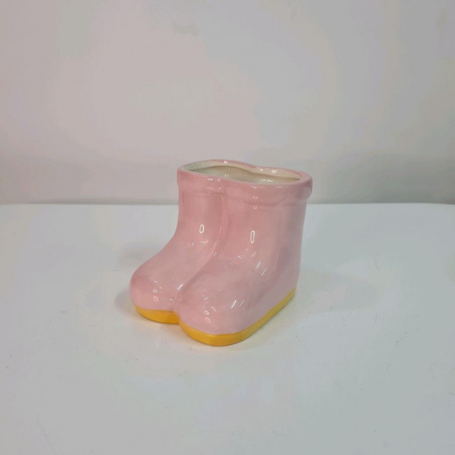 Vaso/piruliteira Botinha cerâmica P Rosa