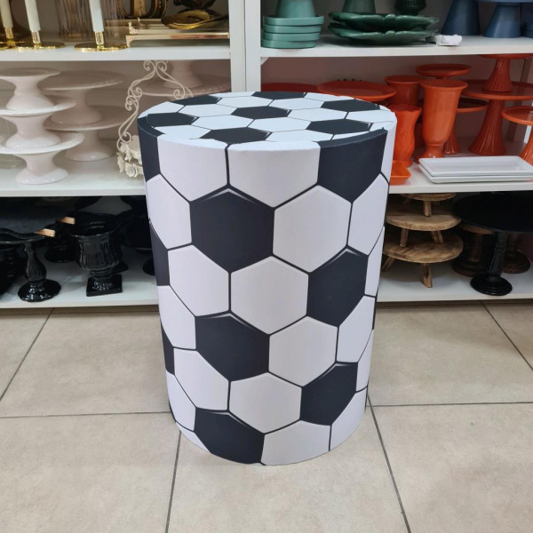 Mesa cilindro M com capa bola futebol