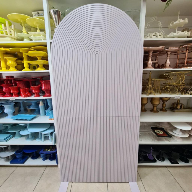 Painel madeira oval ripado nude 2.10m