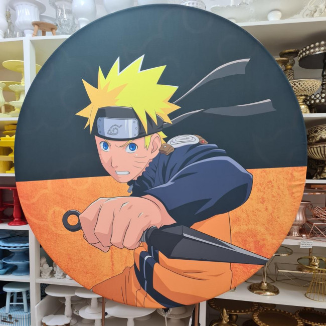 Tecido sublimado p/ painel redondo Naruto 1.5m (suporte redondo não incluso)