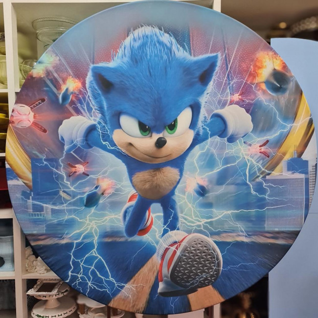 Tecido sublimado p/ painel redondo Sonic 1.5m (suporte redondo não incluso)