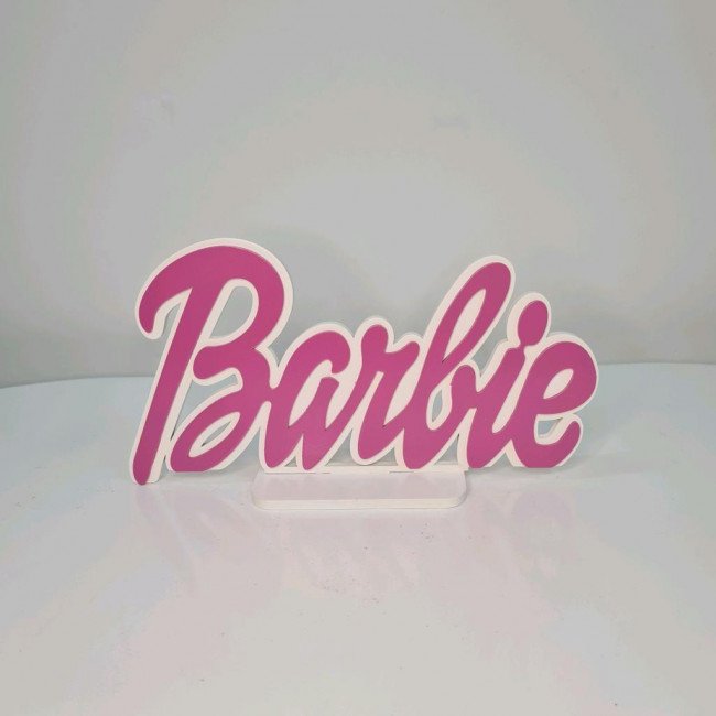 Palavra Barbie mdf rosa pink