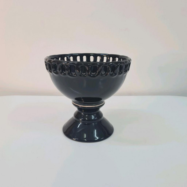 Vaso/Bowl/Suporte de doces taça cerâmica elo M preto