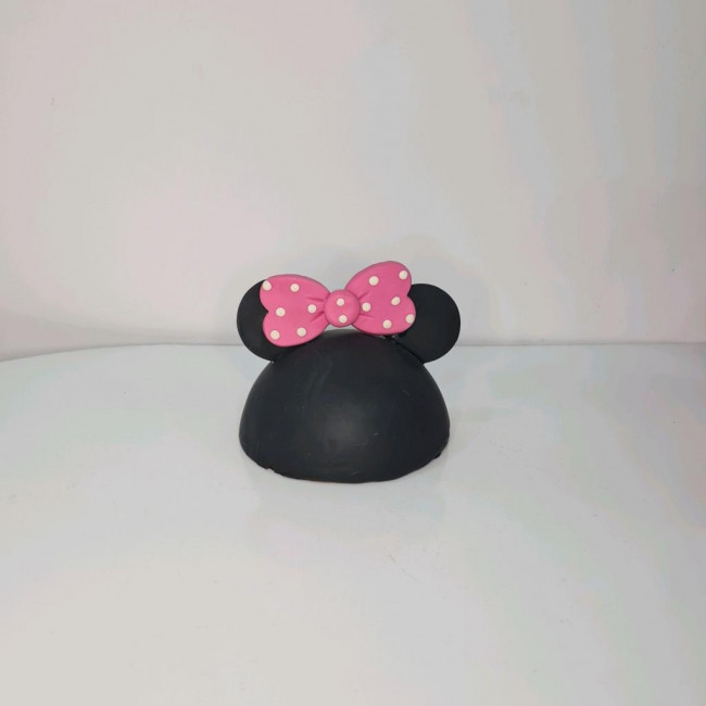 Topo orelha Minnie Rosa biscuit