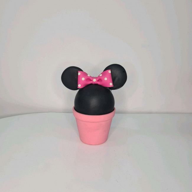 Vaso cabeça Minnie Rosa biscuit