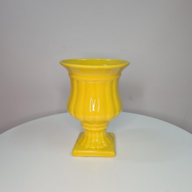 Vaso cerâmica M amarelo