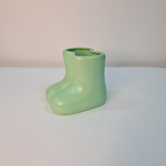 Vaso/piruliteira botinha cerâmica verde menta