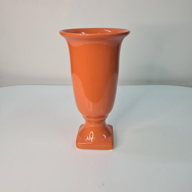 Vaso/piruliteira cerâmica liso M alaranjada