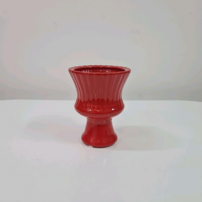 Vaso/piruliteira cerâmica PP vermelho