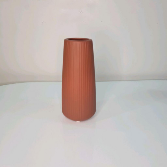 Vaso/piruliteira cerâmica ripado terracota