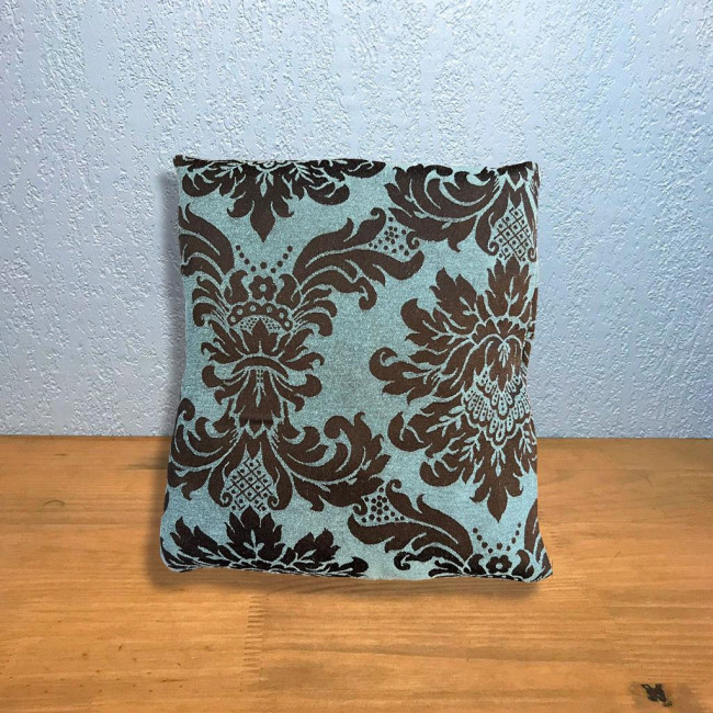 Almofada C/ Capa Tiffany e Marrom Medalhão Jacquard 30cm x 30cm