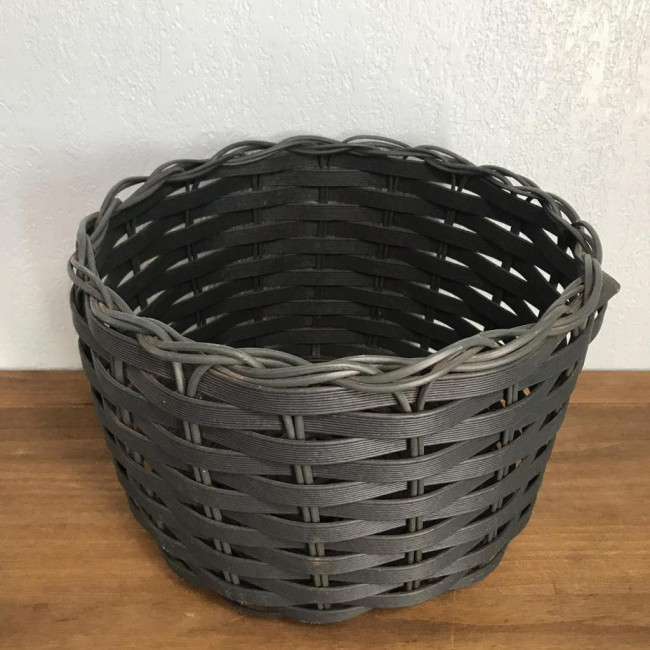 Cachepo Grafite M1 Estilo Rattan - 31cm (D) x 24cm (A) PVC