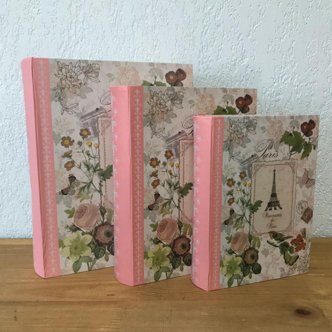 .Conjunto livros Flores Torre Eiffel (3 Unidades)