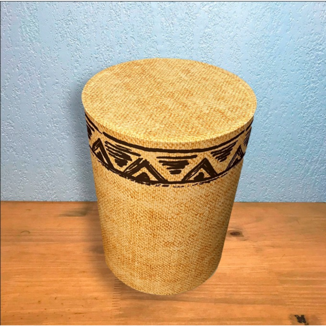 Tribal - Cilindro M1 - 60cm (A) x 42cm (D) Bege e Marrom