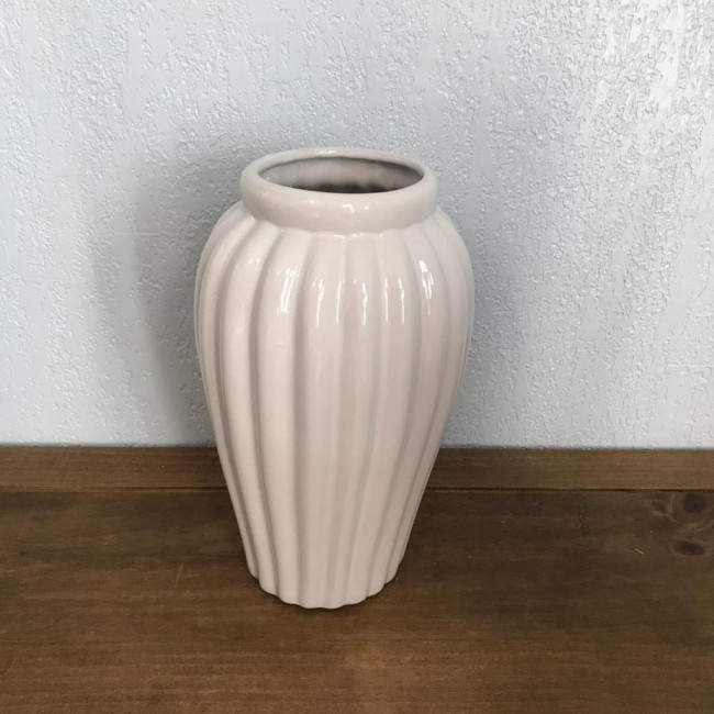 Vaso Branco Cerâmica M9 - 26cm (A) x 13cm (D)