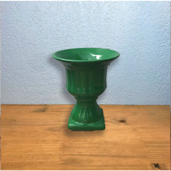 Vaso Verde Escuro Cerâmica PP1 - 14cm