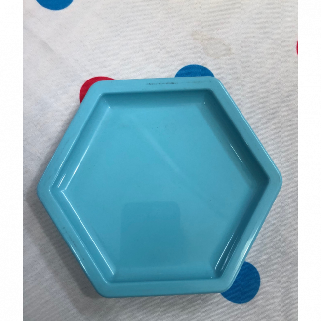 Bandeja hexagonal azul céu G