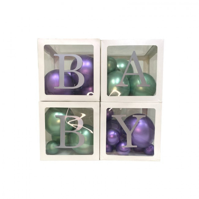 Blocos Letras BABY Transparente com Balões