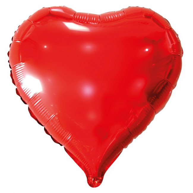 Balão Coração Metalizado Vermelho 18 Polegadas / 45cm