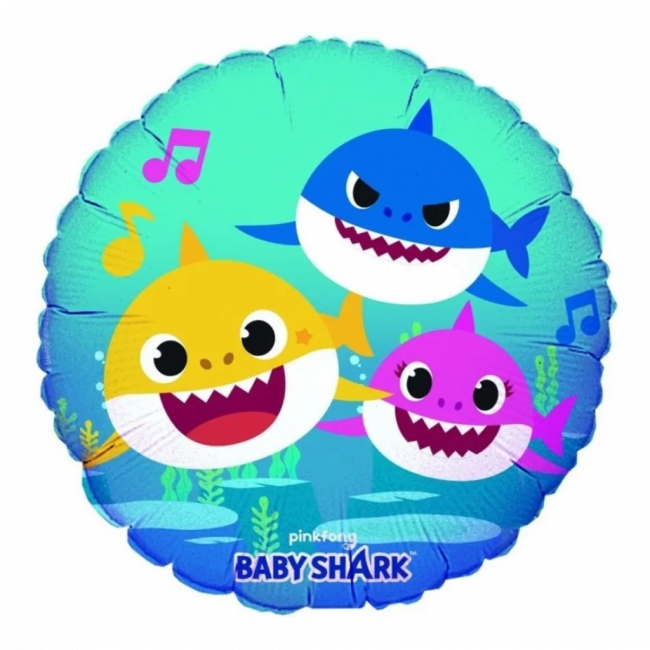 Balão Baby Shark Metalizado 18 Polegadas / 45cm