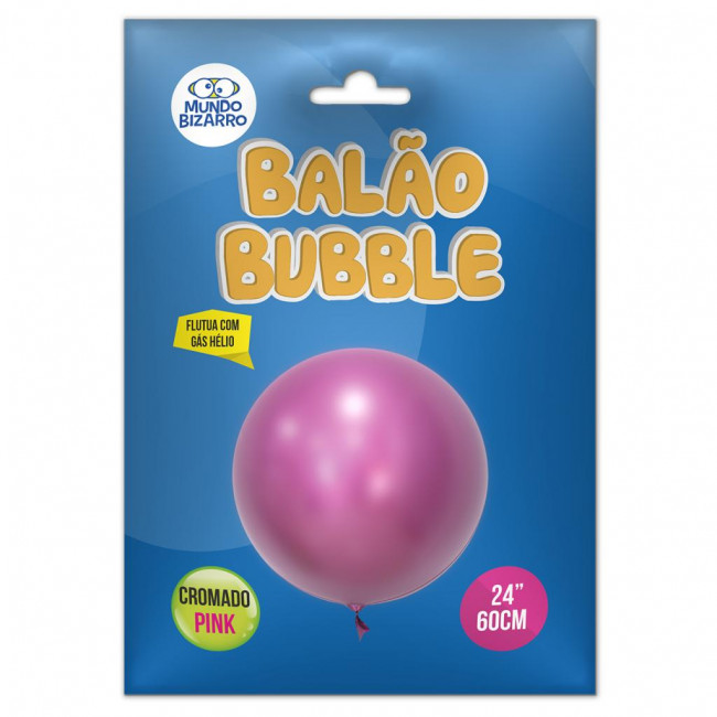 Balão Bubble Cromado Pink 24 Polegadas / 60cm