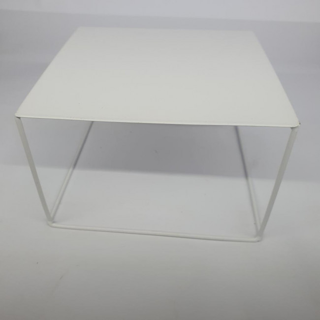 Bandeja Quadrada Metal Branco p