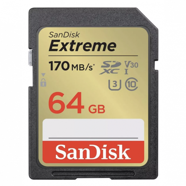 Cartão de memória SanDisk Extreme 64GB 170mb/s