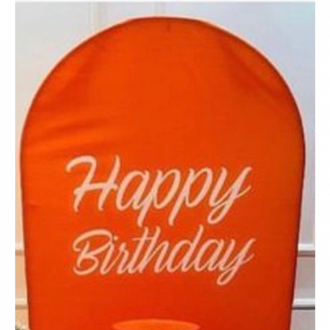 CAPA PARA  PAINEL RETANGULAR LARANJA HAPPY BIRTHDAY