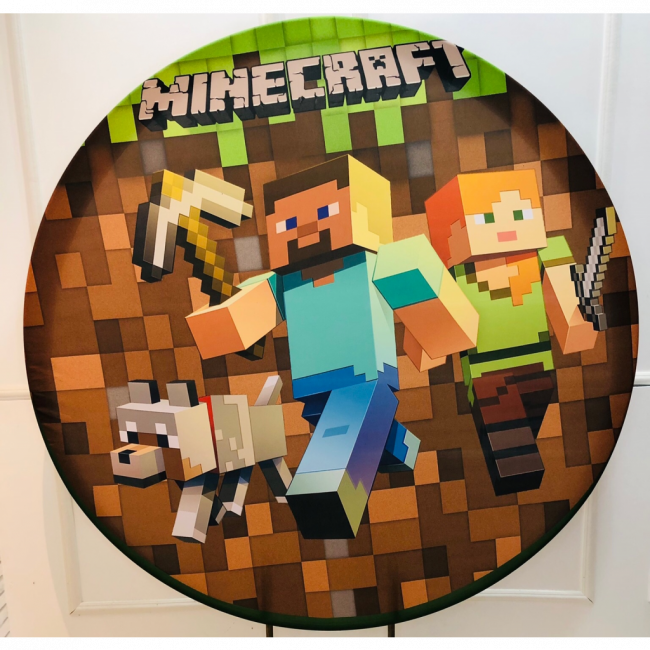 CAPA PARA PAINEL REDONDO MINECRAFT