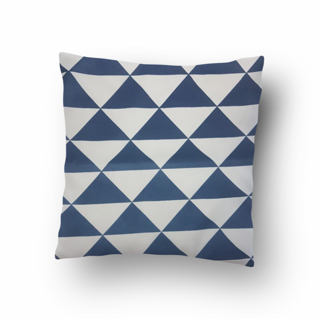 Azul Triângulo com branco 45x45