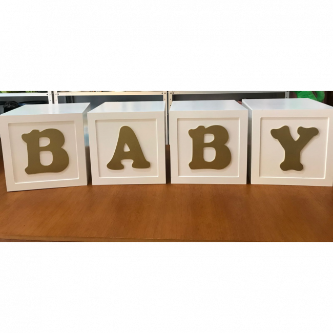 Jogo de Cubos Baby 30X30 - Letras Douradas