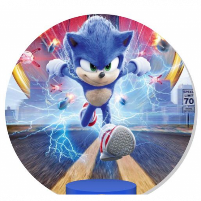 Painel Sublimado Redondo (Diam: 1,30) - Sonic